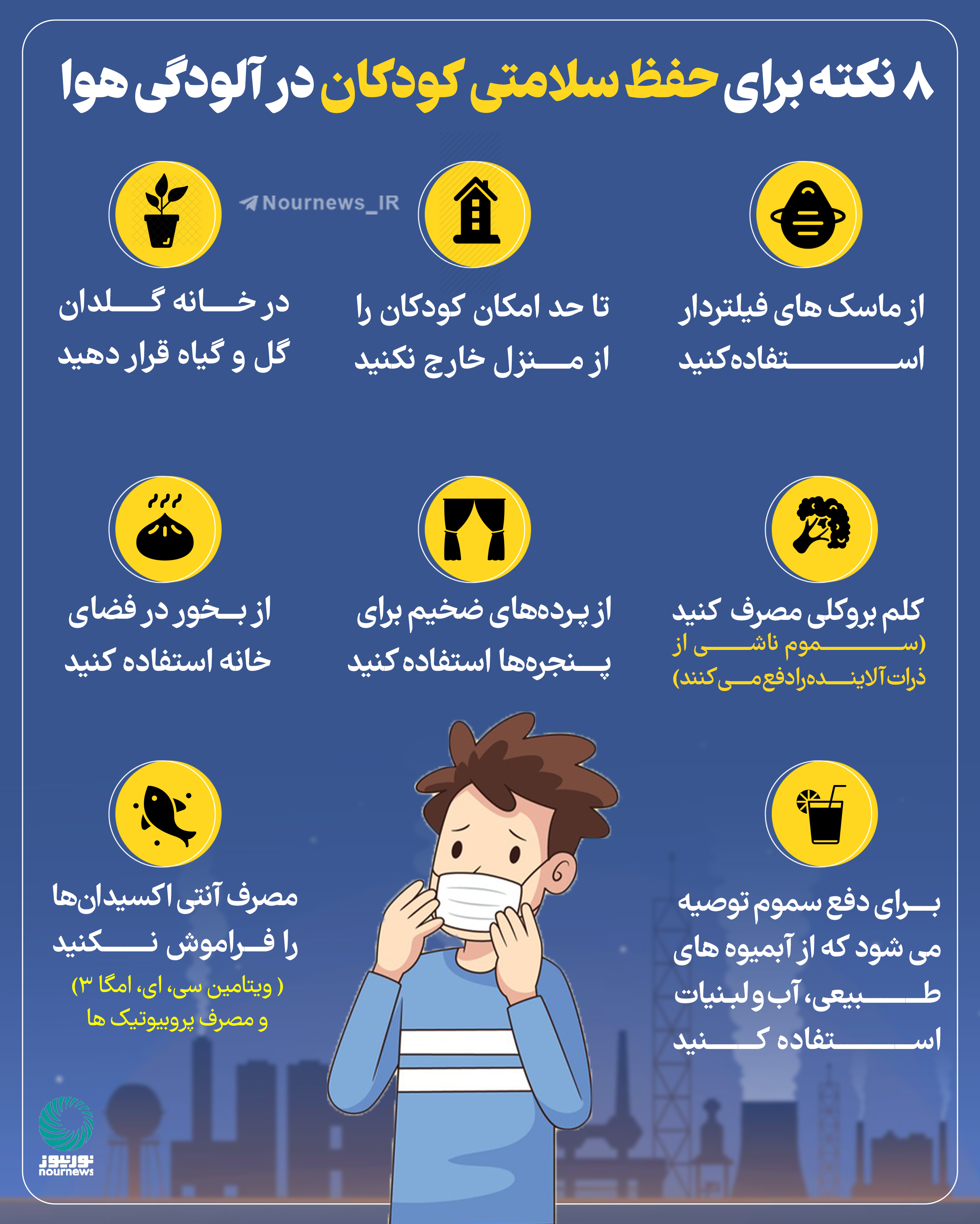 8 نکته برای حفظ سلامتی کودکان در آلودگی هوا