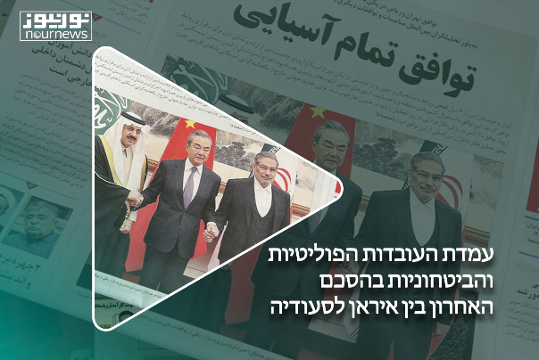 עמדת העובדות הפוליטיות והביטחוניות בהסכם האחרון בין איראן לסעודיה