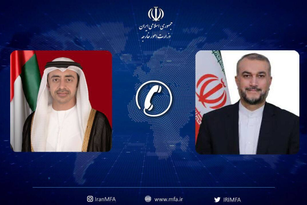 عبداللهيان ونظيره الإماراتي يبحثان تعزيز التعاون في المنطقة