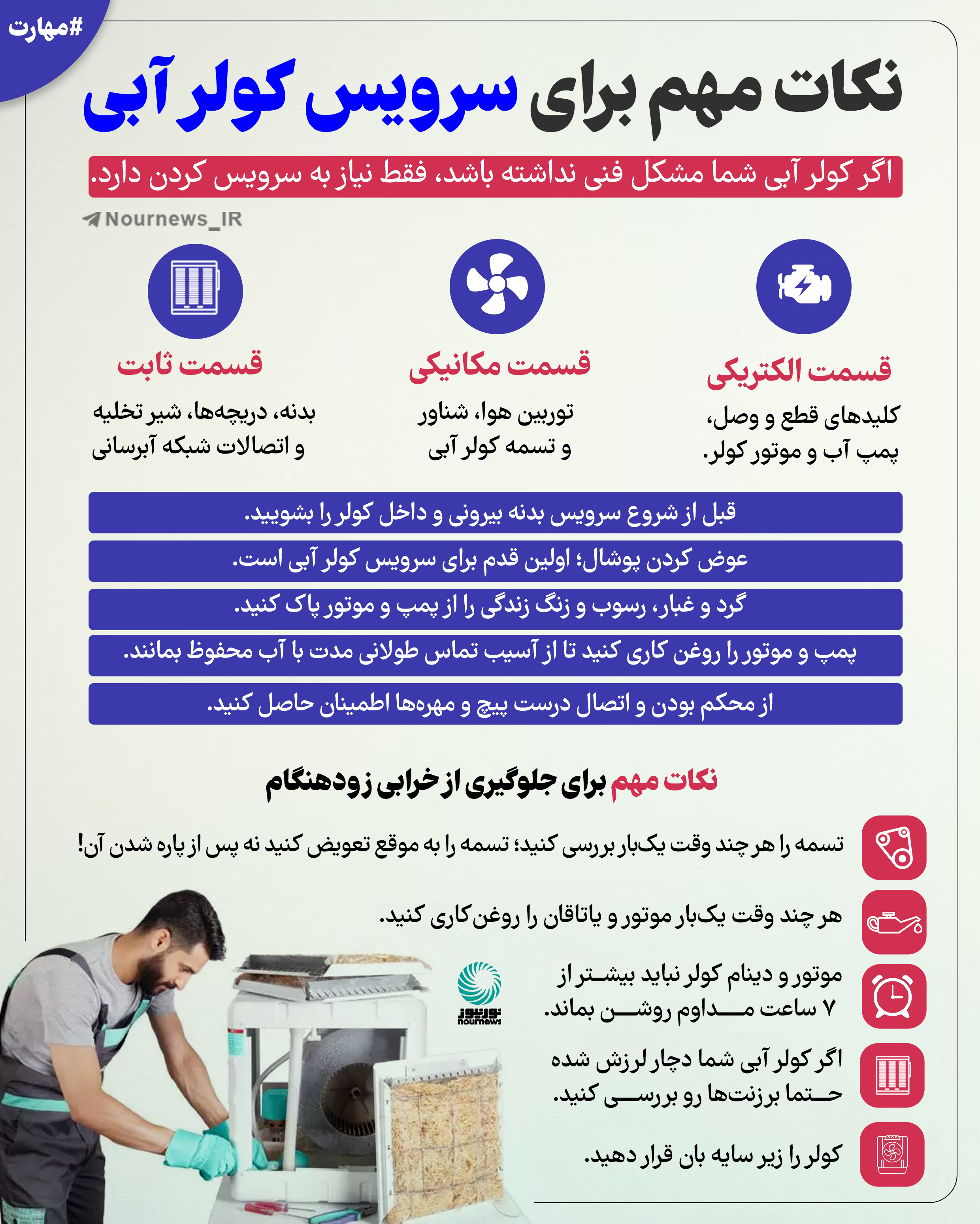 نکات مهم برای سرویس کولر آبی