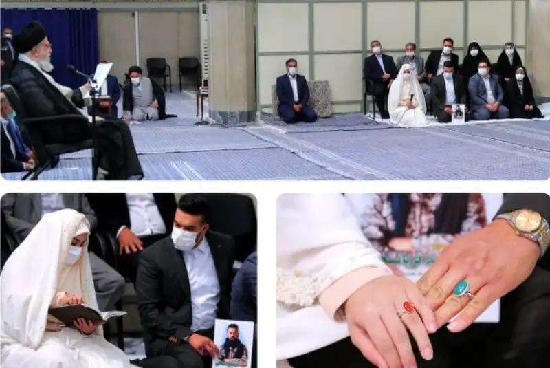 قرائت خطبه عقد خواهر شهید مدافع حرم «مجیدقربانخانی» توسط رهبر انقلاب