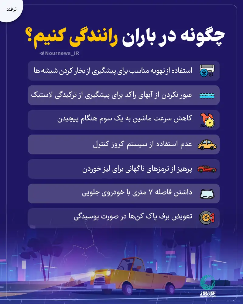 چگونه در باران رانندگی کنیم؟