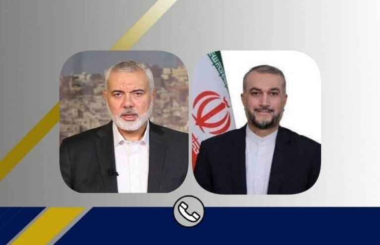 Iran's FM and Ismail Haniyeh discuss developments in Gaza