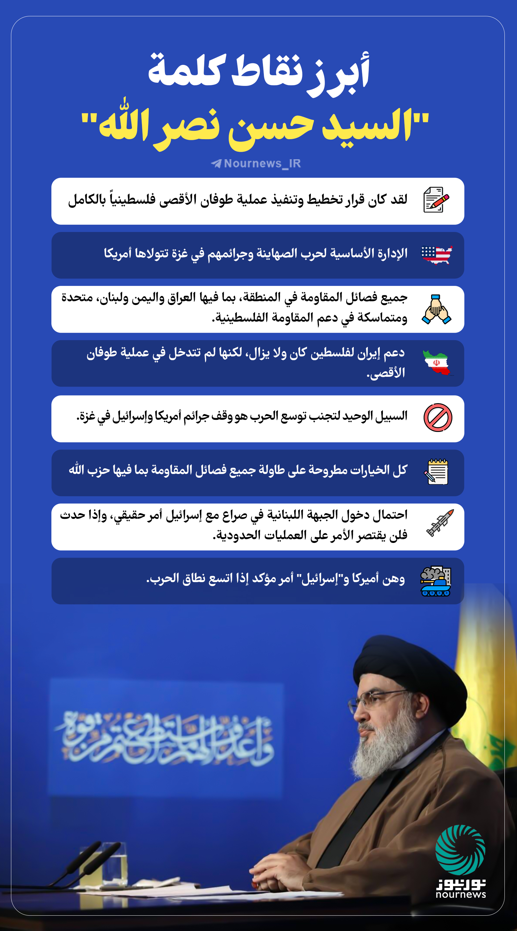 أبرز نقاط كلمة السيد حسن نصرالله