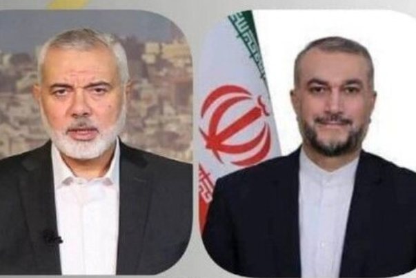 Amir-Abdollahian and Ismail Haniyeh talk about Palestine