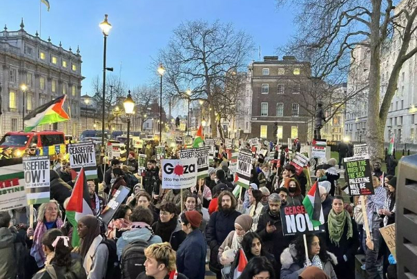 Protesters in London decry Israeli bloodshed in Gaza