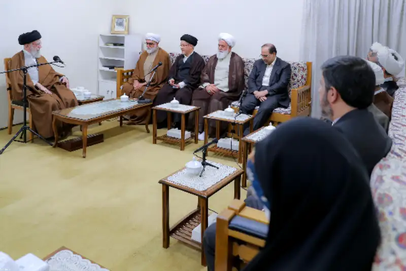 دیدار اعضای هیئت علمی کنگره‌ جهانی حضرت رضا(ع) با رهبر معظم  انقلاب