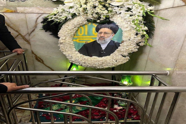 جثمان الرئيس الشهيد يوارى الثرى بالحرم الرضوي الشريف +فيديو وصور