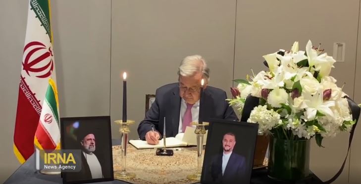 UN Secretary General pays tribute to Iran's martyred president, FM