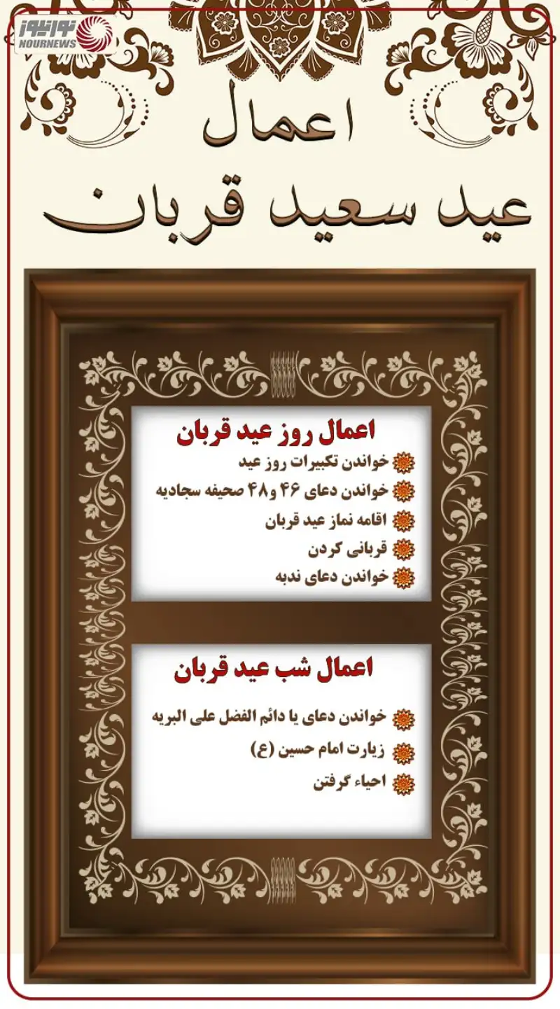نوراینفو | اعمال عید سعید قربان