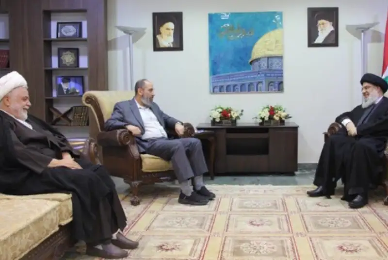 رایزنی سید حسن نصرالله و دبیرکل جماعت اسلامی لبنان درباره حمایت از غزه
