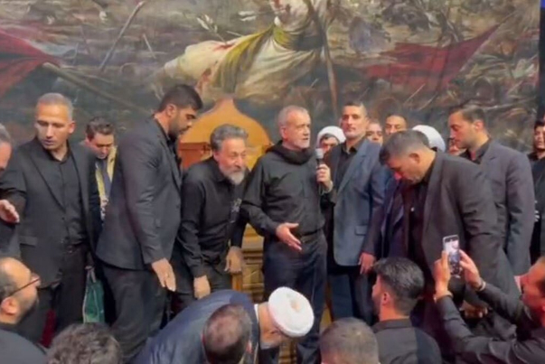نوحه خوانی ‎پزشکیان در شب عاشورا، حسینیه اعظم مکتب العباس (ع) تهران+ فیلم