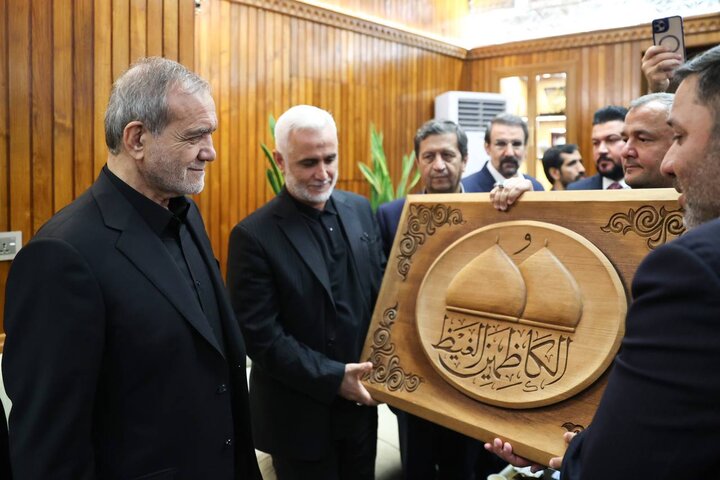 Pezeshkian visits shrine of Imam Musa al-Kazim, Imam Jawad