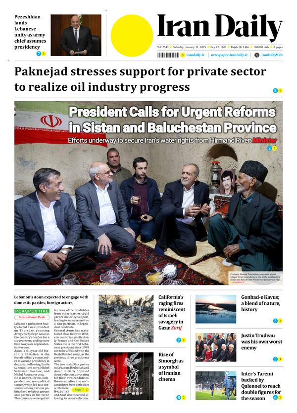 Front pages of Iran's English dailies on January 11