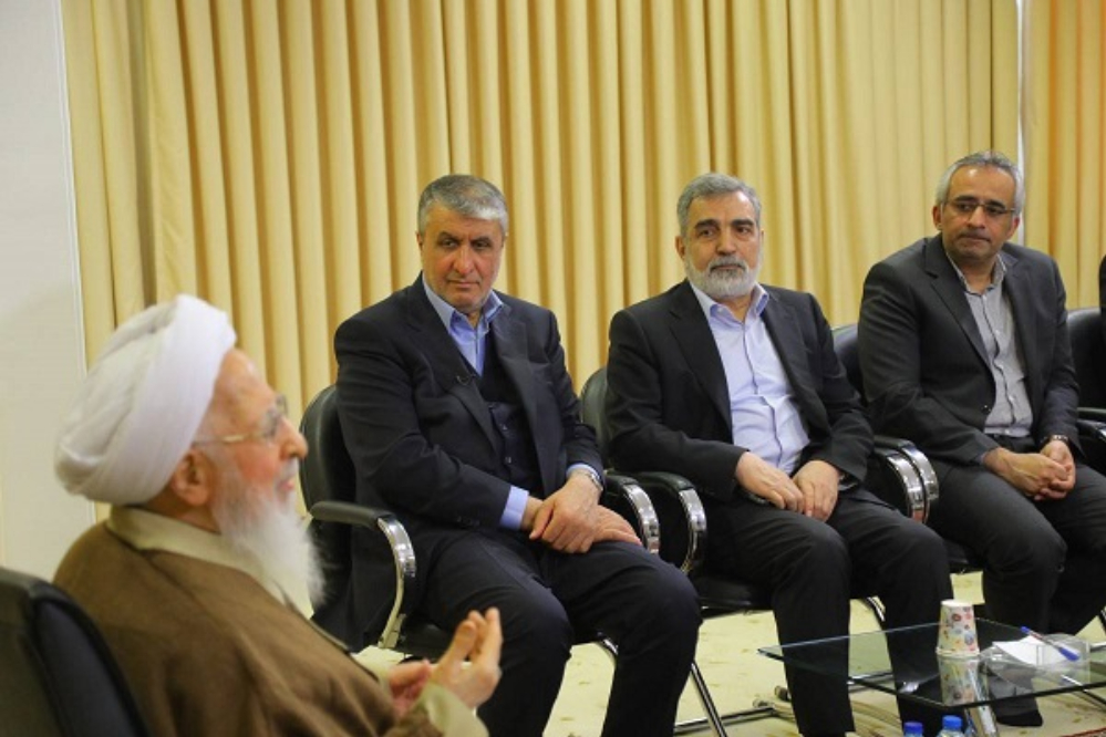 دیدار رییس سازمان انرژی اتمی با علما و مراجع عظام تقلید در قم