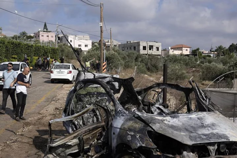نور نما | لحظه هدف قرار دادن خودرو خانواده فلسطینی با پهپاد