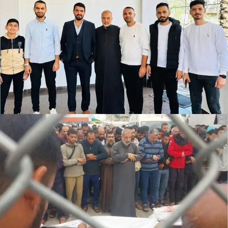 تصویر دردناک از نماز خواندن پدر فلسطینی بر پیکر 6 فرزندش!