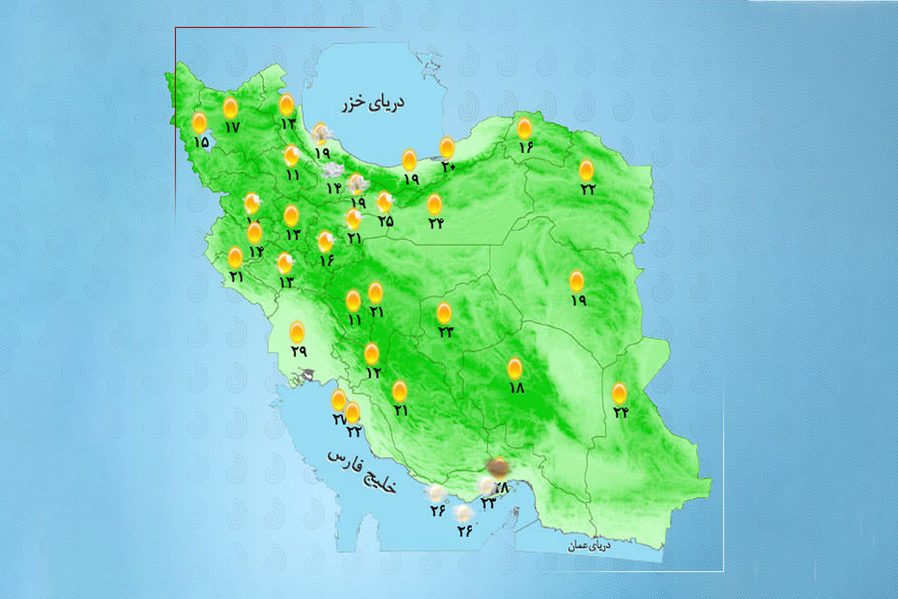 وضعیت آب و هوا امروز شنبه 27 اردیبهشت 1404+ وضعیت استانها
