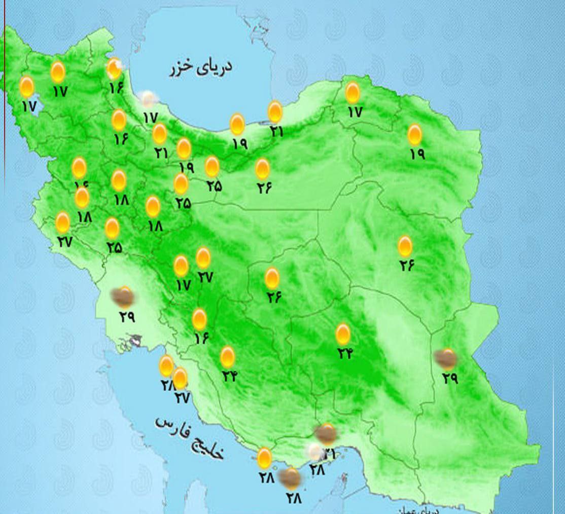 وضعیت آب و هوا امروز یکشنبه 28 اردیبهشت 1404+ وضعیت استانها