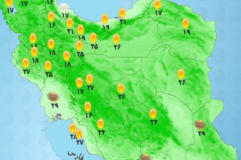 وضعیت آب و هوا امروز جمعه 2 خرداد 1404+ وضعیت استانها