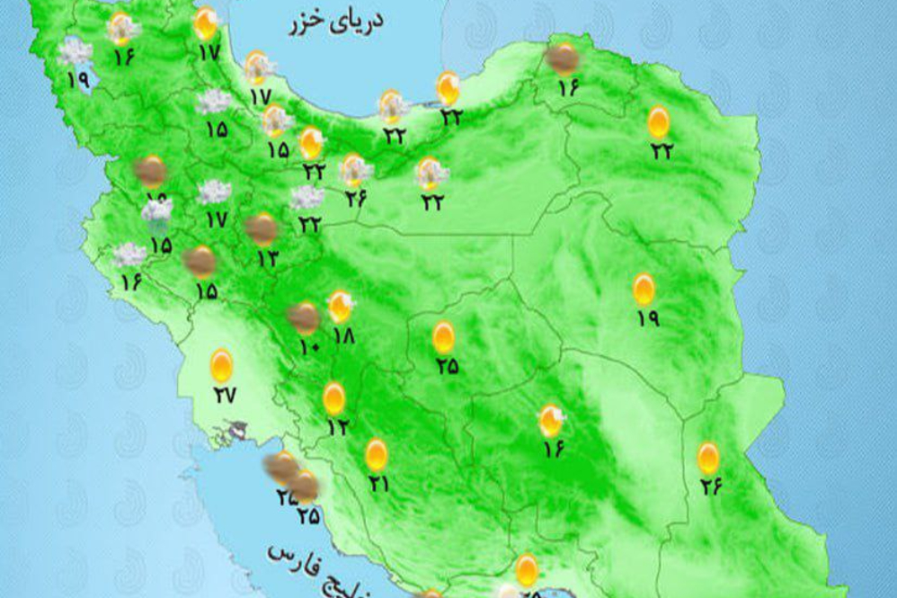 وضعیت آب و هوا امروز شنبه 3 خرداد 1404+ وضعیت استانها