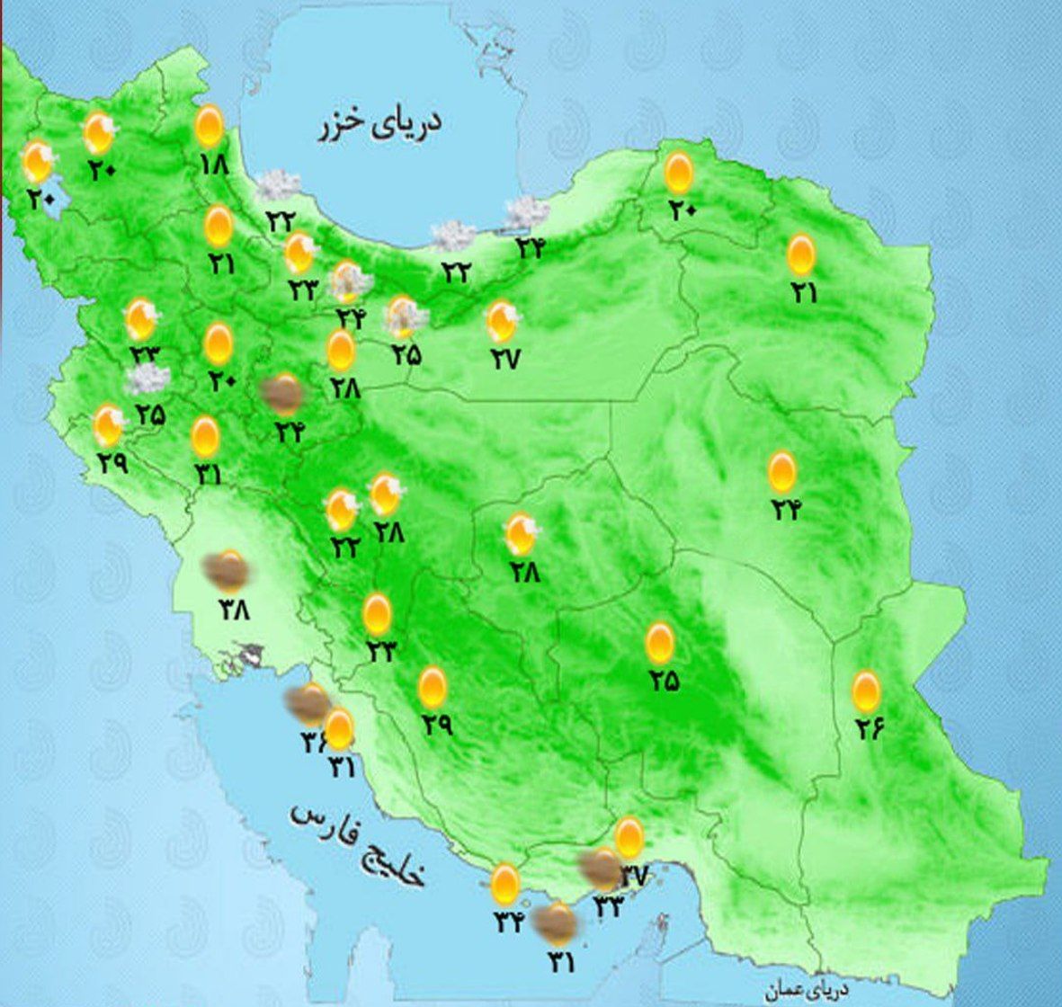 وضعیت آب و هوا امروز شنبه 10 خرداد 1404+ وضعیت استانها