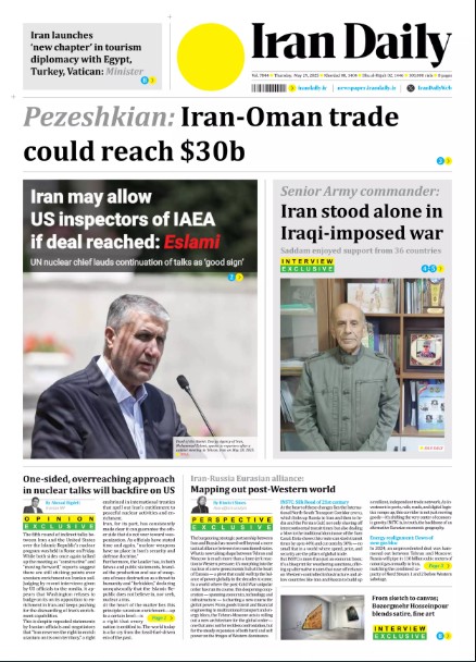 Front pages of Iran's English dailies on May 29