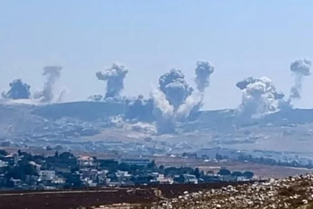 בהפרה חדשה של הפסקת האש, כוחות הכיבוש משגרים חגורת אש על הגבעות המשקיפות על נבטיה.