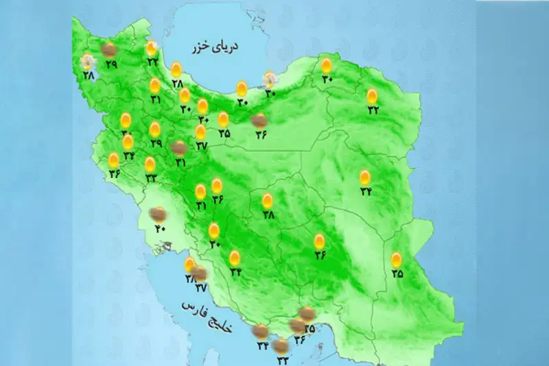 وضعیت آب و هوا امروز سه‌شنبه 10 تیر 1404