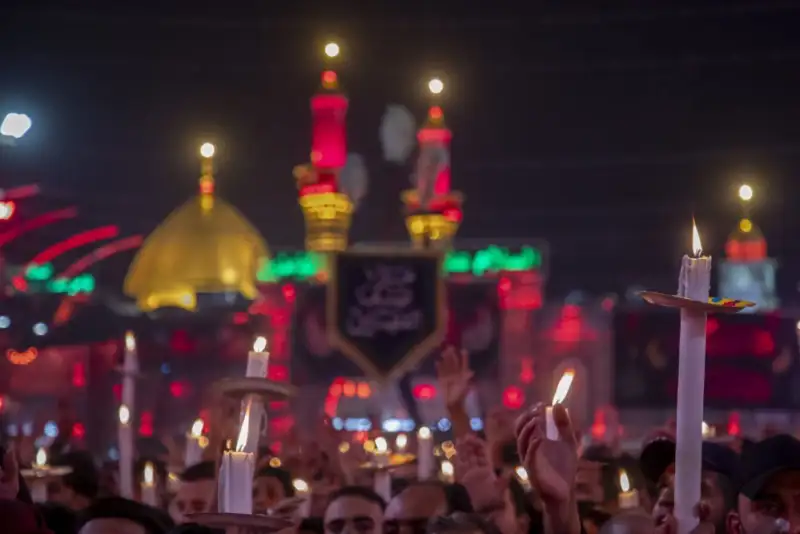 تصاویر هوایی امروز از دسته عزاداری به سوی حرم مطهر امام حسین(ع) در ظهر عاشورا