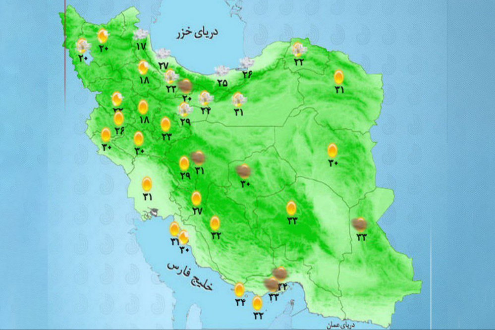 وضعیت آب و هوا امروز جمعه 17 مرداد 1404 + وضعیت استان‌ها
