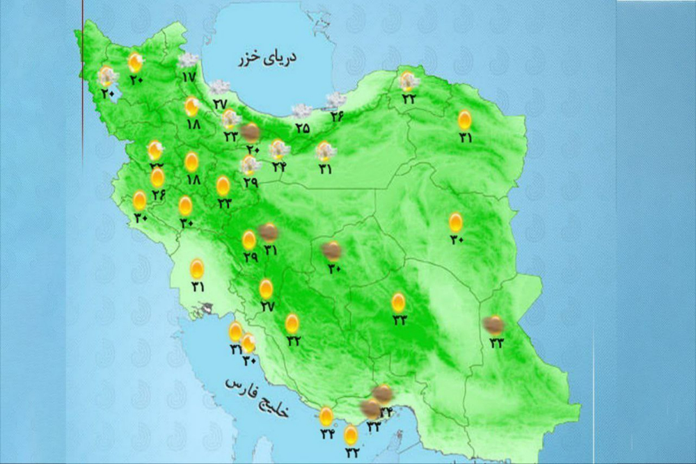 وضعیت آب و هوا امروز شنبه 18 مرداد 1404 + وضعیت استان‌ها