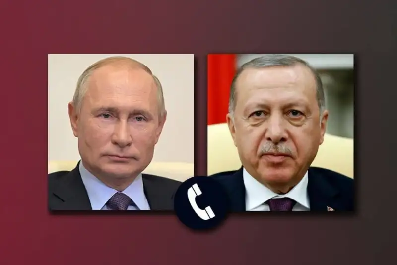 پوتین و اردوغان درباره مذاکرات صلح اوکراین گفت‌وگو کردند