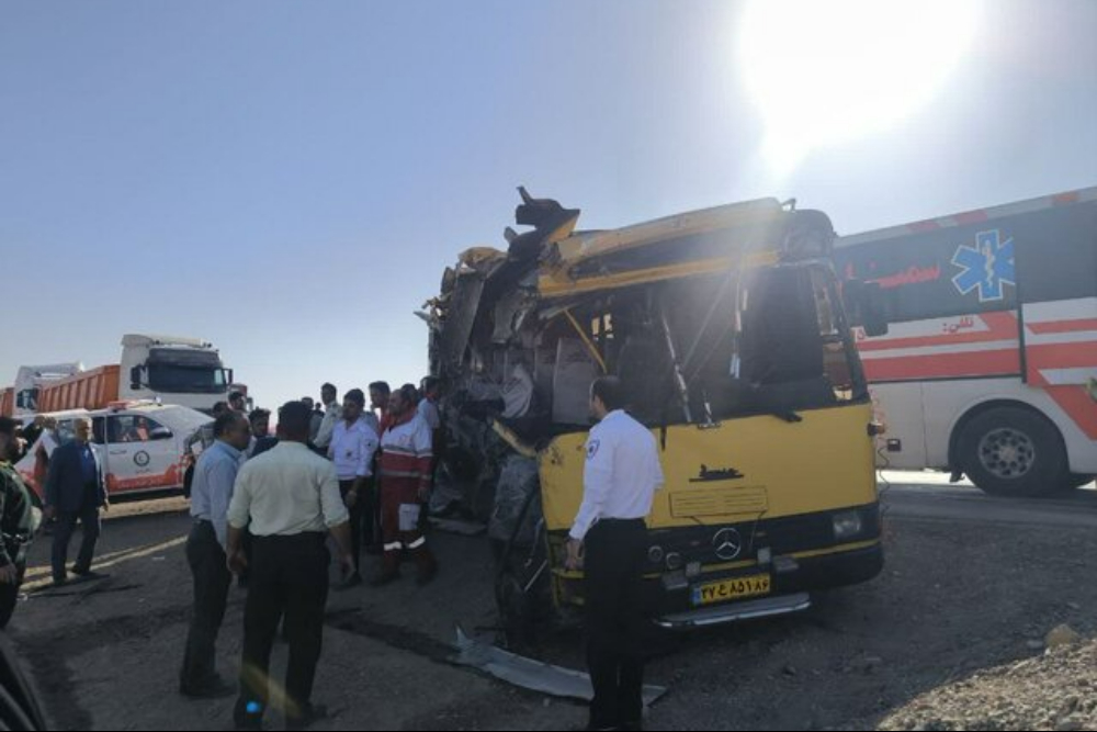 حادثه تلخ تصادف ‌اتوبوس دانشجویان در جاده سمنان