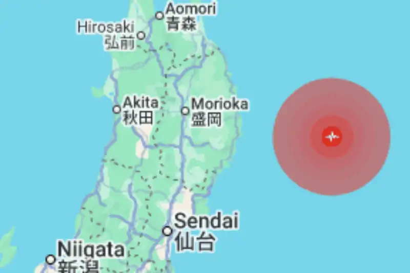 زلزله‌ای حدود 7 ریشتری شمال شرق ژاپن را لرزاند