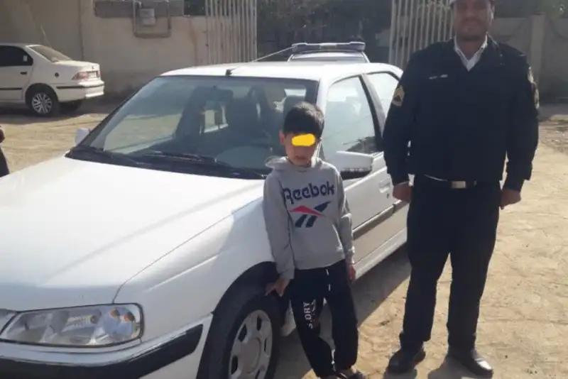 توقیف خودروی راننده 9 ساله از سوی پلیس اردبیل