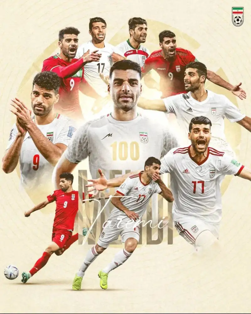 پوستر فدراسیون فوتبال به بهانه 100 امین بازی مهدی طارمی