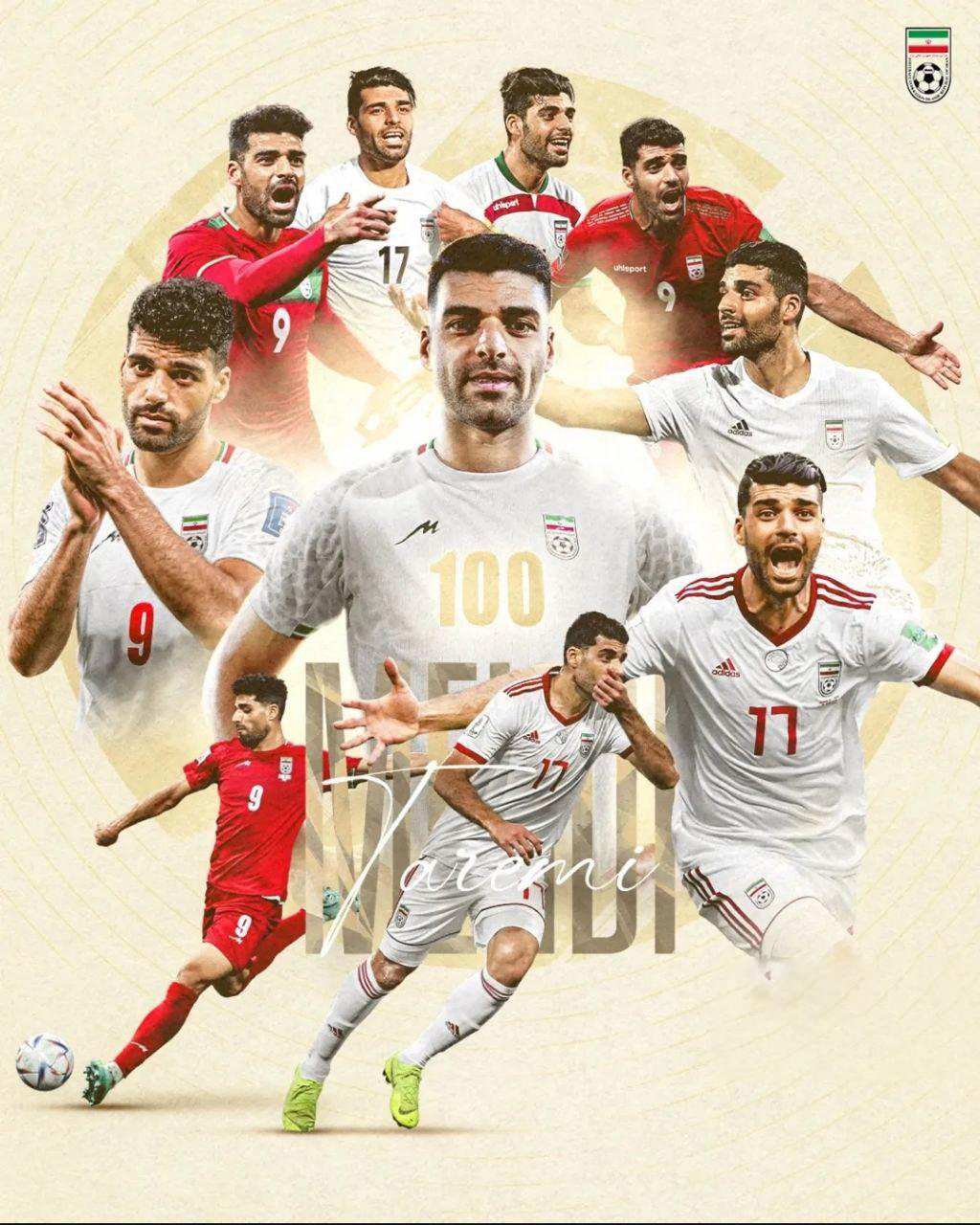 پوستر فدراسیون فوتبال به بهانه 100 امین بازی مهدی طارمی