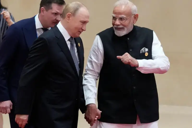 استقبال نخست وزیر هند از ولادیمیر پوتین
