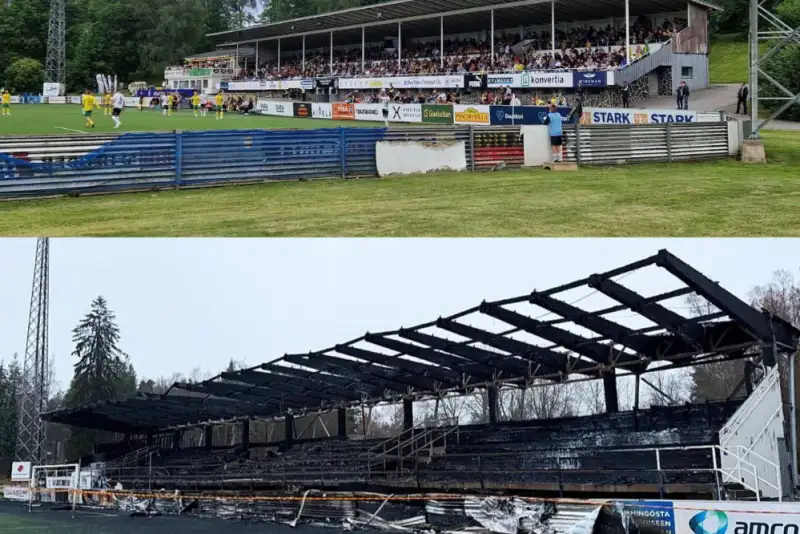 در پی سقوط باشگاه پر افتخار فنلاندی؛ 3 نوجوان ورزشگاه خانگی تیم را به آتش کشیدند