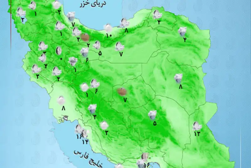 وضعیت آب و هوا امروز جمعه 28 آذر + وضعیت استان ها