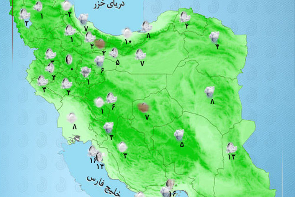 وضعیت آب و هوا امروز جمعه 28 آذر + وضعیت استان ها