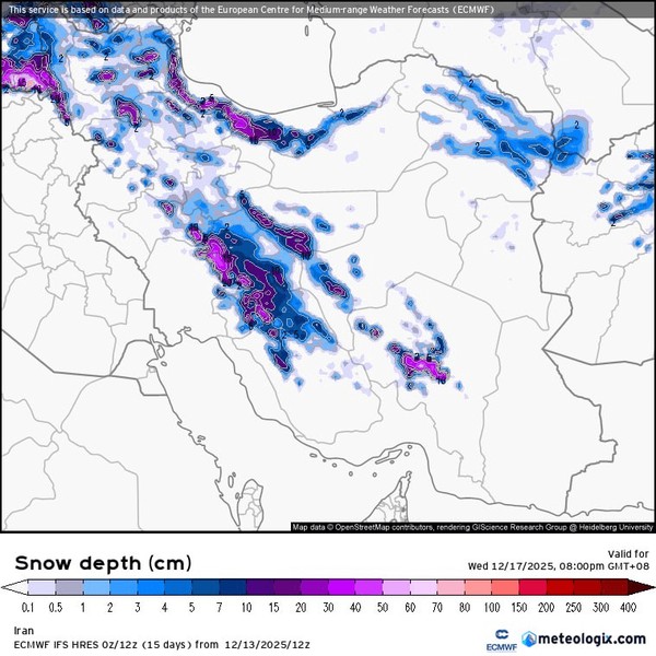 قوی‌ترین سامانۀ برفی در راه ایران
