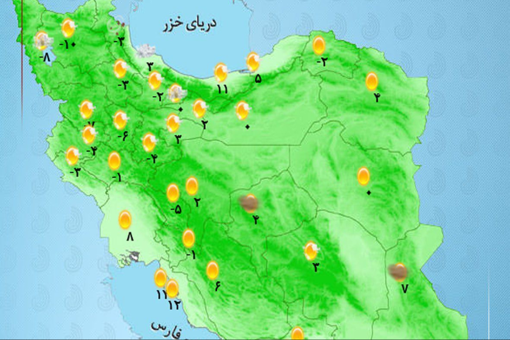 وضعیت آب و هوا امروز جمعه 26 دی 1404 + وضعیت استان‌ها