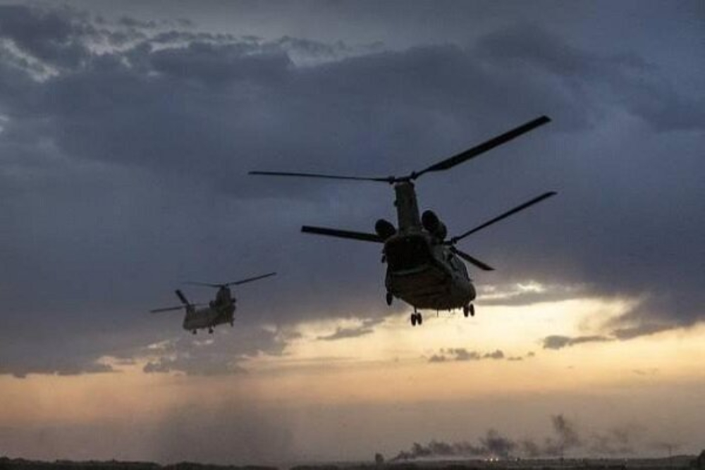 پرواز جنگنده‌های ائتلاف آمریکایی بر فراز  شمال سوریه