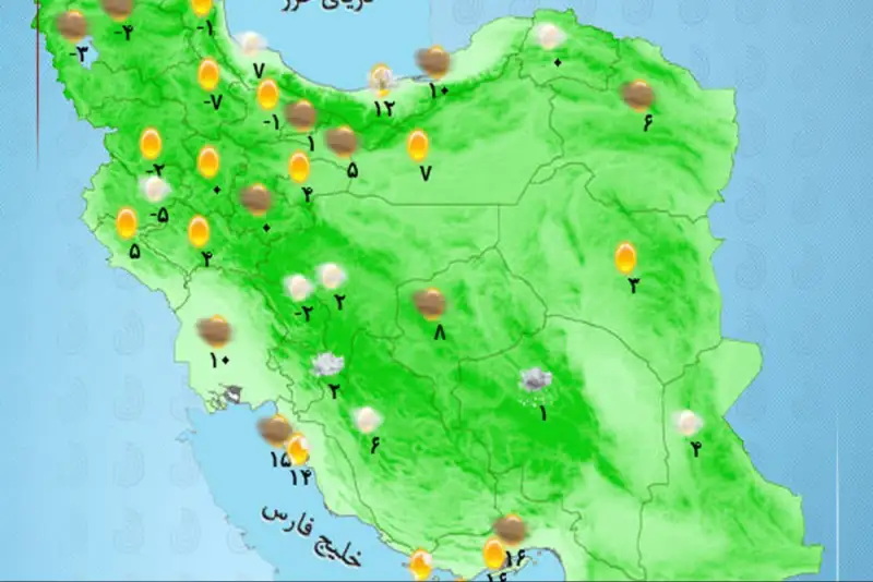 وضعیت آب و هوا امروز جمعه 10 بهمن+ وضعیت استان ها