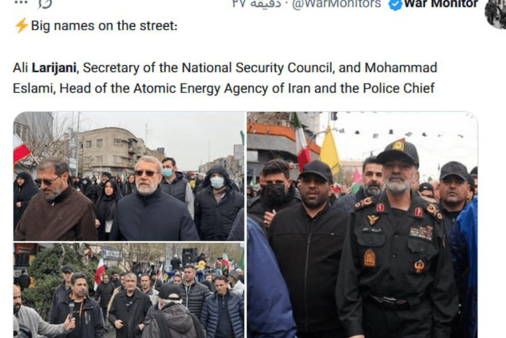 图：伊朗总统走上街头