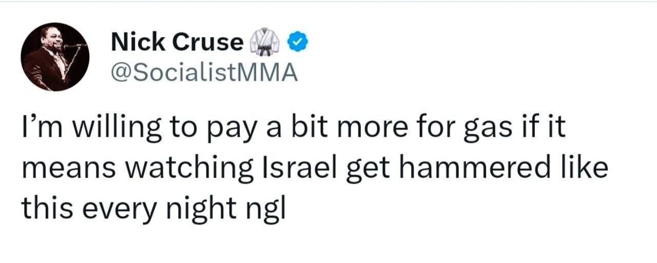 اگر قرار است هرشب شاهد له و لورده شدن اسراییل باشیم، حاضرم برای بنزین بیشتر پول دهم