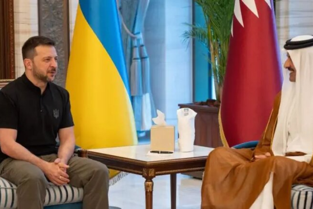 دیدار رئیس‌جمهور اوکراین با امیر قطر پیرامون تحولات منطقه‌ای و بین‌المللی