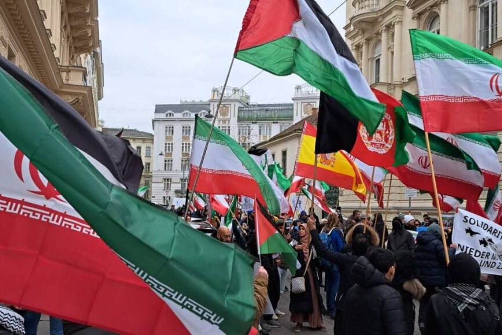 برپایی تجمع حمایت از ایران در وین